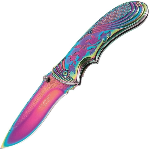 Herbertz Rainbow foldekniv 8 cm, regnbuefarvet