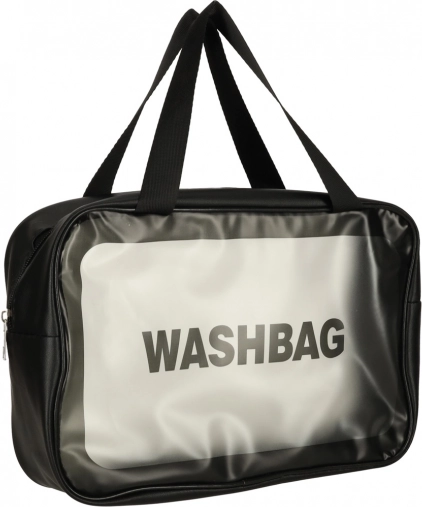 Set of Transparent Waterproof Cosmetic Travel Bags 3 Pieces Black