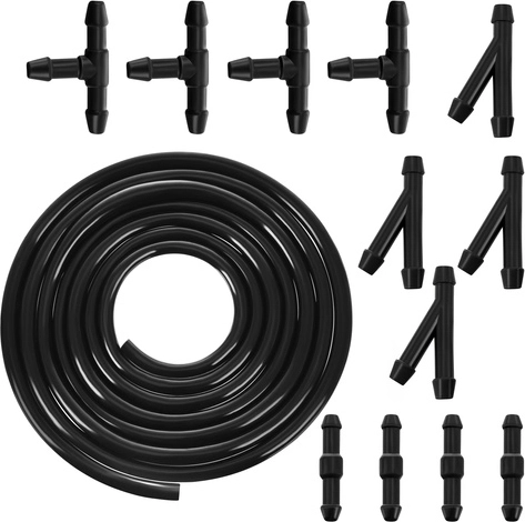 Washer Repair Kit XTROBB – PVC Hose 2 m, 4/5 mm Diameter, T and Y Connectors, Black