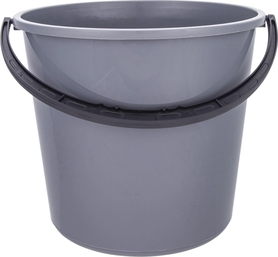 Secchio in plastica con manico in plastica 10 l grigio