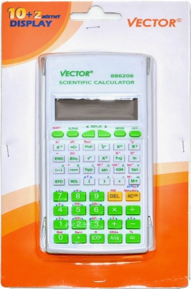 Scientific calculator green‑purple