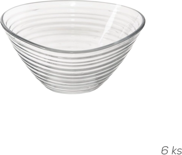 Derin glass triangular serving bowl 12 × 12 cm, set of 6 pcs