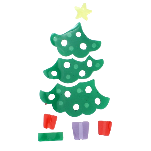 Tree, star, and gifts