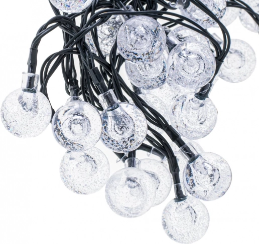 Solarni vrtni lanac kuglice 7 m, 50 LED, hladno bijela
