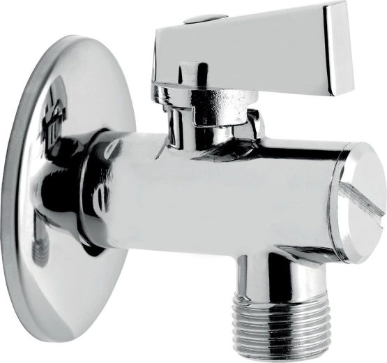 Rubinetto ad angolo con filtro e leva metallica 1/2" x 3/8", cromo