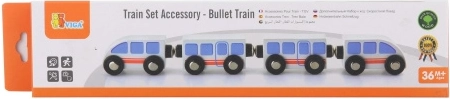 Wooden high-speed train for railway set, 29 cm