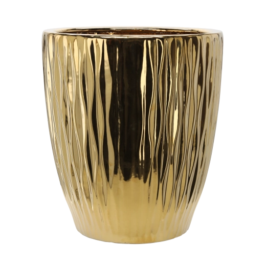 Cache-pot en céramique 45 × 45 × 51,5 cm finition or brillant