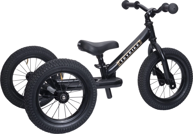 Trybike 2w1 dziecięcy rowerek biegowy i trójkołowiec czarny