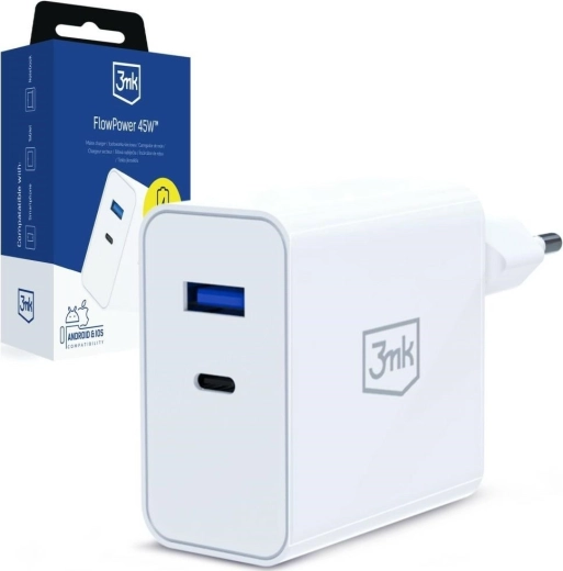 Netlader 3MK FlowPower 45 W PD 3.0 QC4+ USB-A/USB-C wit