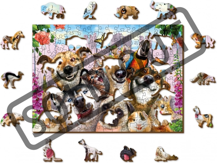 Wooden Puzzle Crazy Pets by WOODEN CITY - 200 Pieces ECO