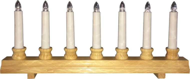 Christmas wooden candle arch with 7 LED candles, warm white