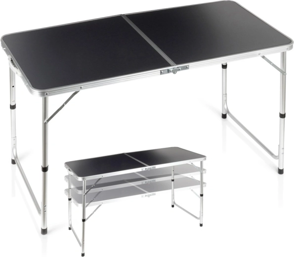 Vilde sammenklappeligt campingbord 3-i-1 med justerbar højde 120 × 60 cm grafit