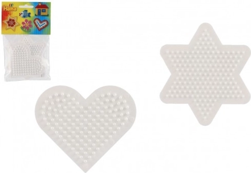 Iron-on Bead Pegboards Hama MIDI – star and heart, plastic, 2 pcs