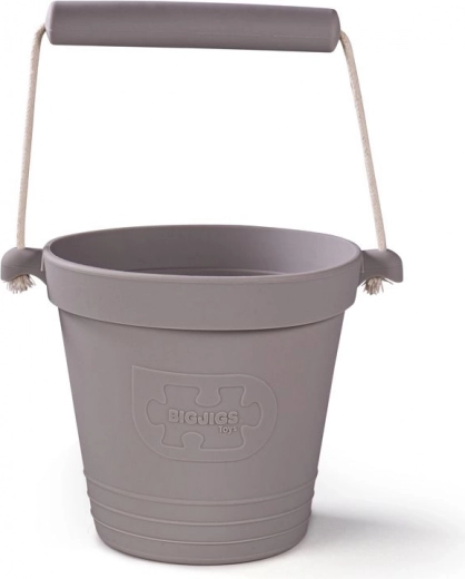 Dark Grey Silicone Beach Bucket BIGJIGS TOYS