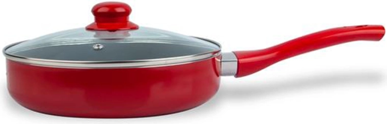 KITCHISIMO Rosso Deep Frying Pan with Lid 24 cm with Non-Stick Coating