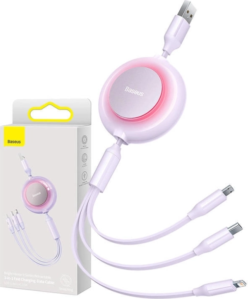 Baseus Bright Mirror II Series cavo retrattile di ricarica rapida 3 in 1