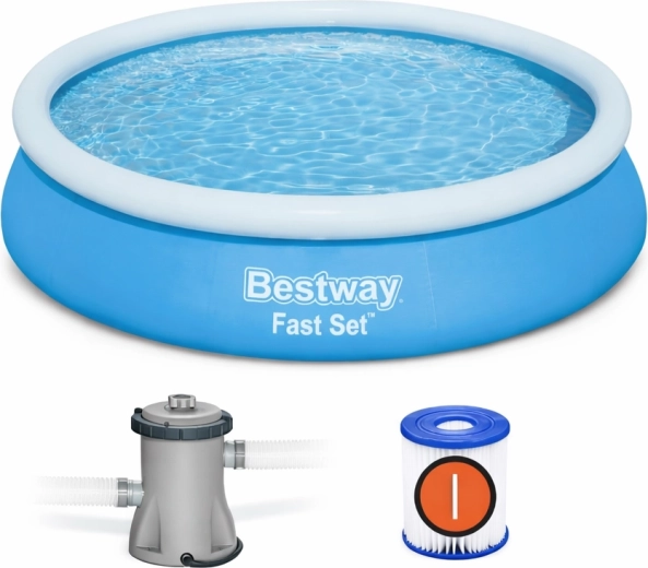 Samopostavljivi bazen Bestway Fast Set 366 × 76 cm s filtrirno črpalko