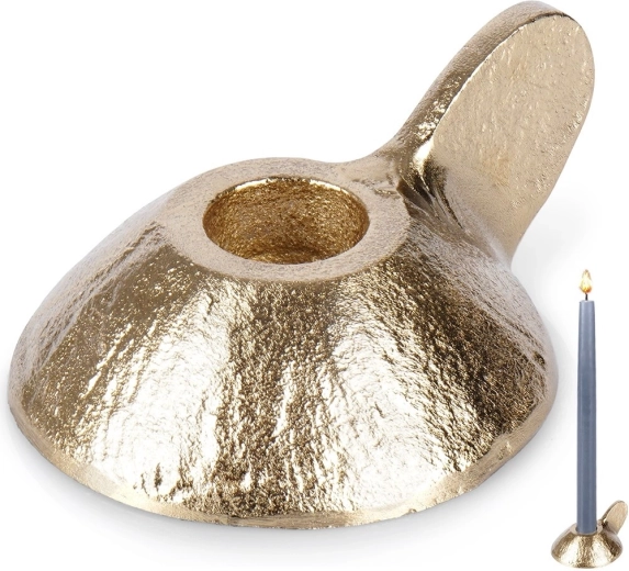 Zlat aluminijast svečnik za dolgo svečo Home Styling Collection