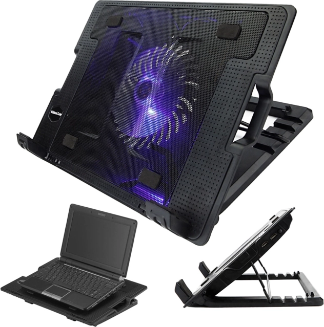 17"-es notebook hűtőpad LED háttérvilágítással és USB-vel