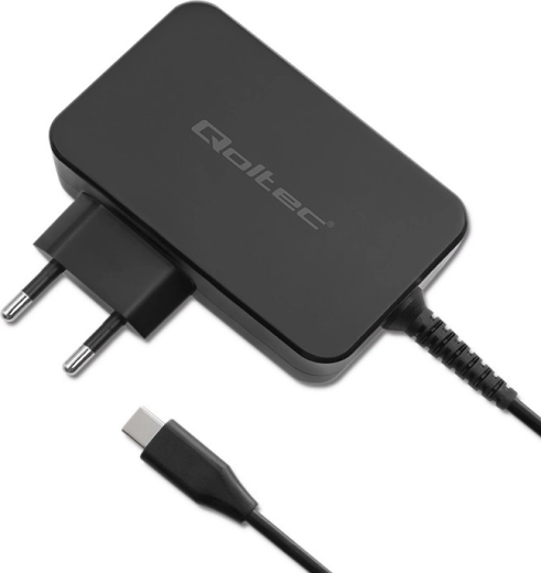 Qoltec GaN POWER PRO USB‑C charger 90 W black