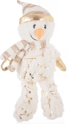 Bonhomme de neige en peluche assis blanc 28 cm