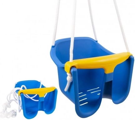 Detská hojdačka Baby plastová s bezpečnostnou zábranou – Modrá