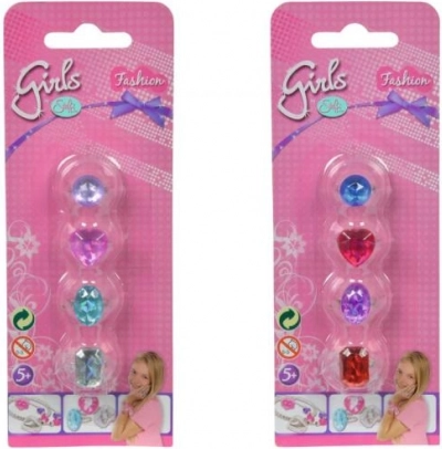 Ring set for girls with diamond effect, 2 variants