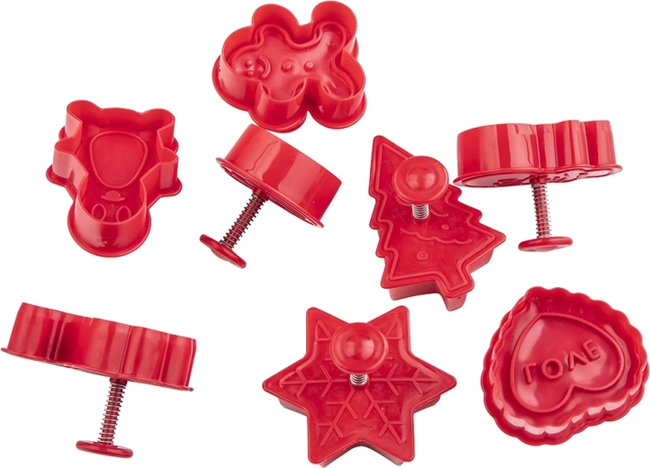 Set van 8 kerstuitstekers met stempel