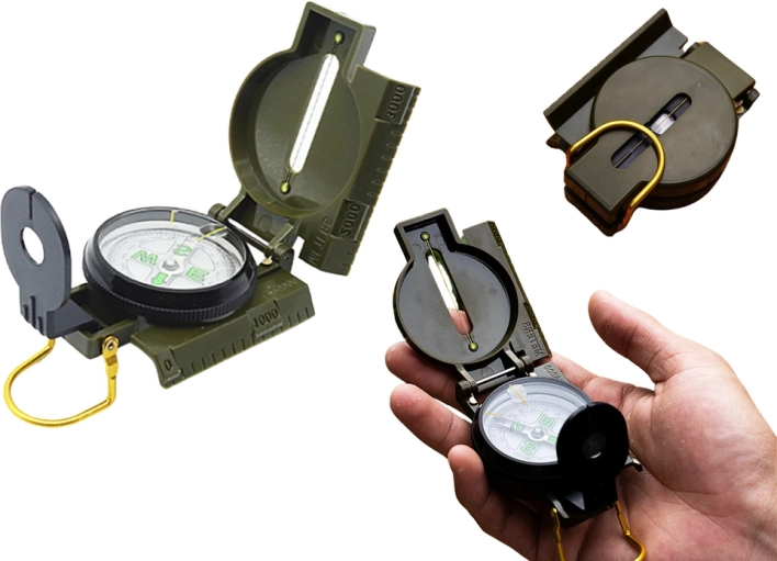 Tourist Circular Compass with Fluorescent Indicators
