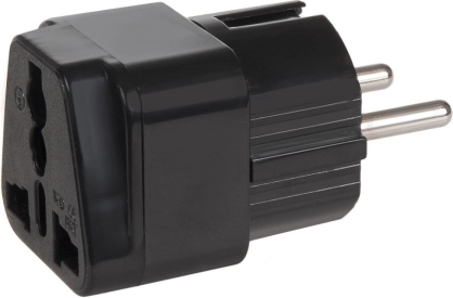 Adapter socket UK to EU plug universal black