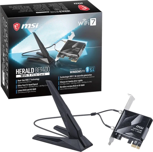 Scheda di rete PCIe MSI Herald BE9400 WiFi 7