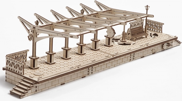 UGEARS puzzle mécanique 3D en bois gare (196 pièces)