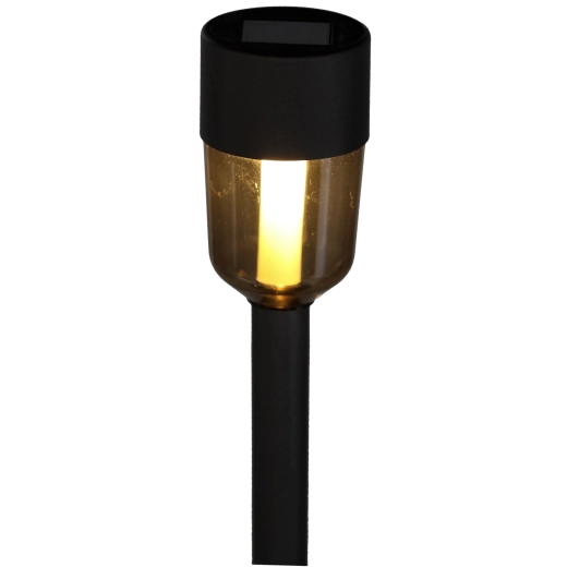 Luminaire de jardin solaire SALMA, acier inoxydable et plastique, blanc chaud, IP44