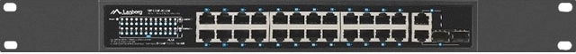 Lanberg PoE+ kapcsoló 24× 100 Mb/s, 2× combo gigabites uplinkkel, 250 W, 19" rack