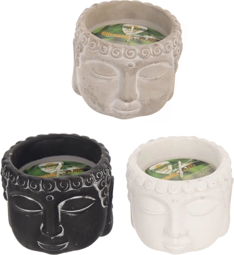 Candela profumata in ceramica Buddha alla citronella 150 g (3 varianti)