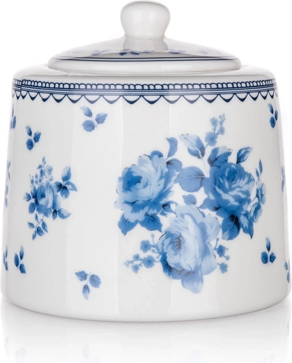 Blue Flower Ceramic Sugar Bowl 9.5 cm
