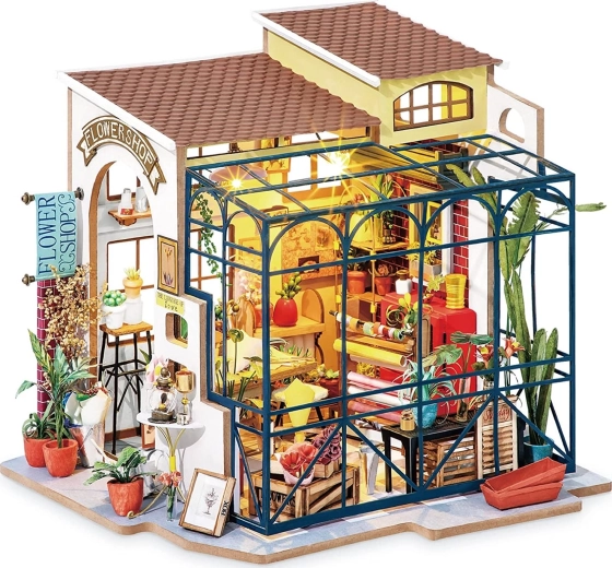 ROLIFE Robotime Miniature Flower Shop with LED Lighting