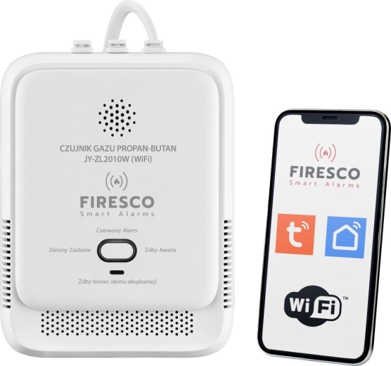 Sensore gas Wi‑Fi Firesco per LPG (propano e propano‑butano) Tuya/Smart Life