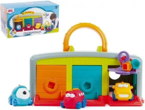 Garage for small cars with three cars and accessories