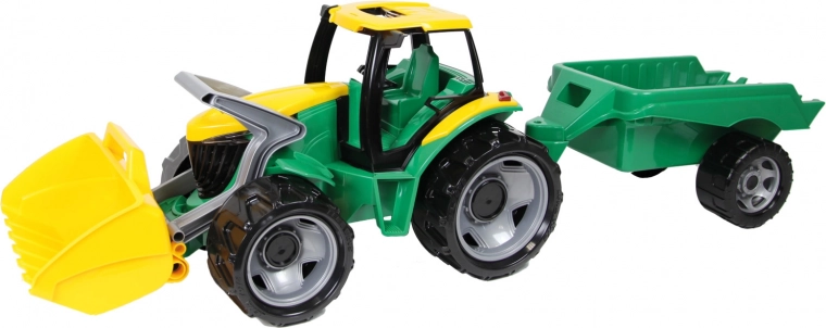 Trattore di plastica con caricatore e rimorchio 90 cm