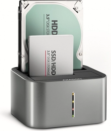 Docking station USB-C 5 Gb/s per 2× SATA 2,5"/3,5" SSD/HDD con funzione di clonazione