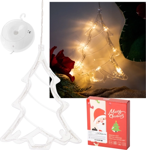 Decorazione natalizia a LED sospesa per finestra – Albero di Natale