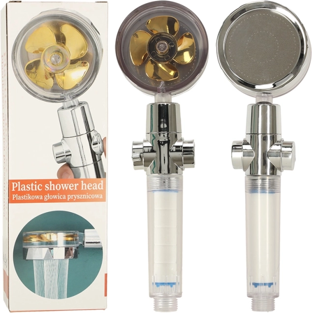 Shower Head with Golden Turbine