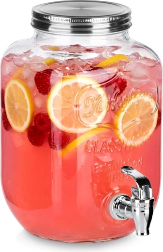 Glass beverage dispenser with spigot 4 L