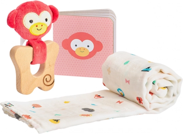 Set regalo per neonato scimmietta PETIT COLLAGE