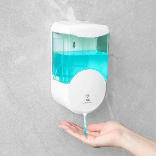 Automatic Wall-Mounted Soap Dispenser 600 ml, Battery-Powered, White