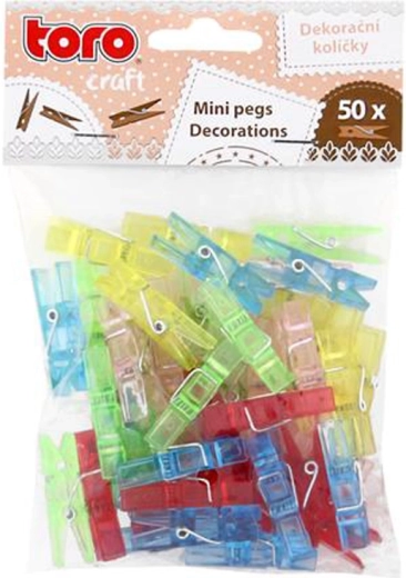 Mini mollette in plastica TORO 50 pz