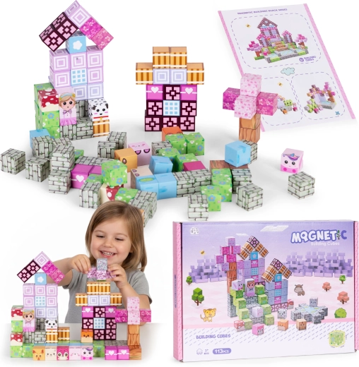Set di costruzioni magnetiche per bambini 113 pezzi