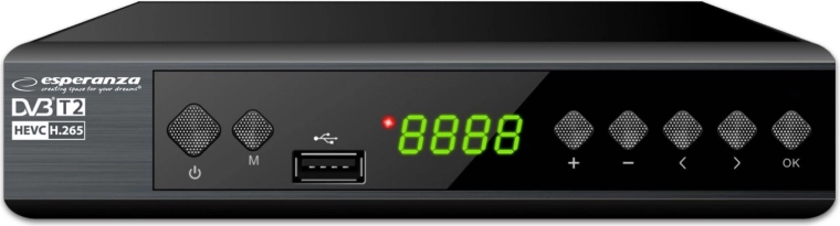 Sintonizzatore e decoder digitale Esperanza DVB-T2 H.265/HEVC con display