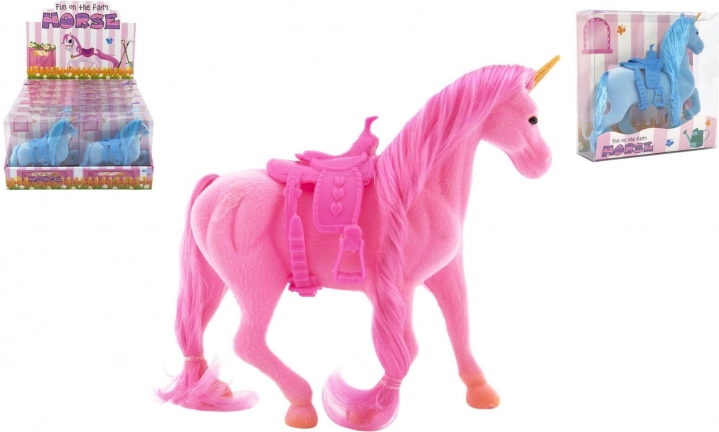 Unicorn plush horse with saddle 21 cm – 3 colors